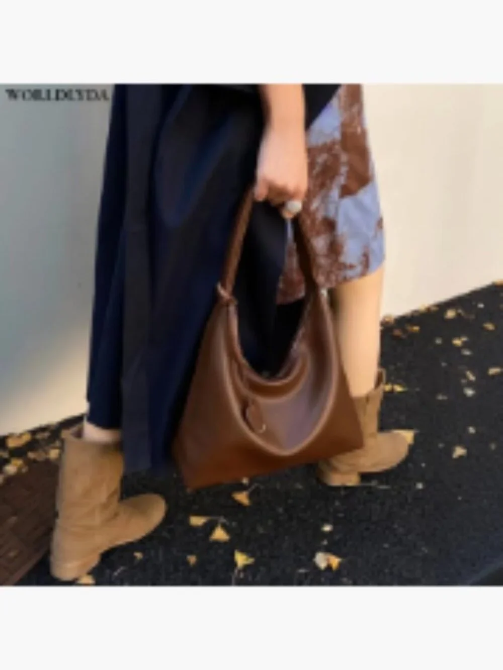 Slouchy Hobo Purse Soft Vegan Leather Crescent Shoulder Bag